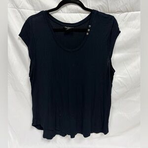 Nue Options Dark Blue Short Sleeve Top